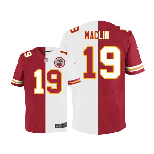 Men's Limited Jeremy Maclin Nike Jersey Red/White - #19 Split Fashion NFL Kansas City Chiefs